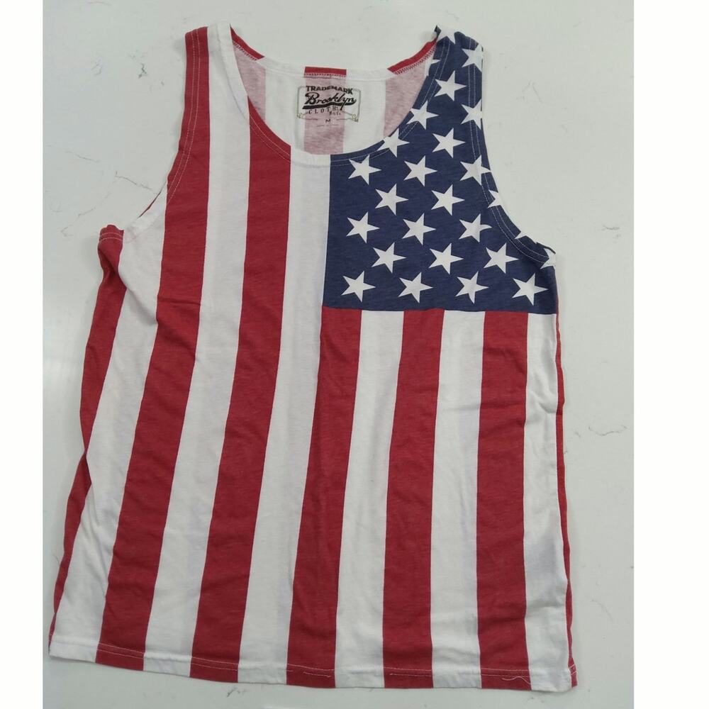 $Trademark Brooklyn flag tank men's medium. Patriotic military American